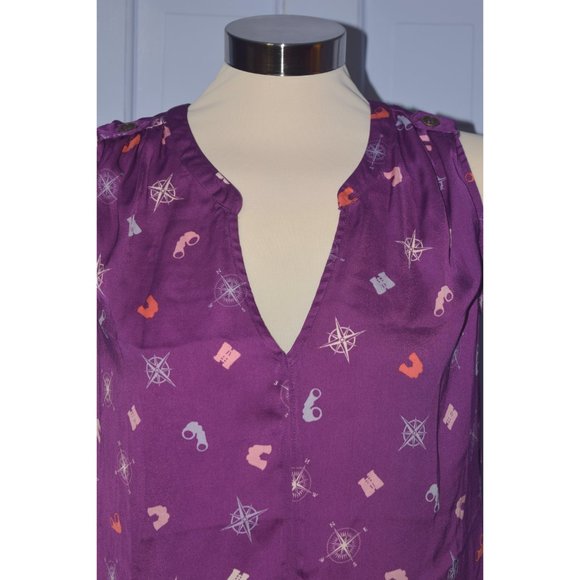 ModCloth Sleeveless Purple Blouse size Medium - Picture 3 of 5